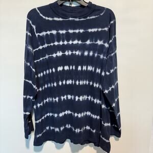 Free People - Navy/White Tie-Dye Long Sleeve - Size Small